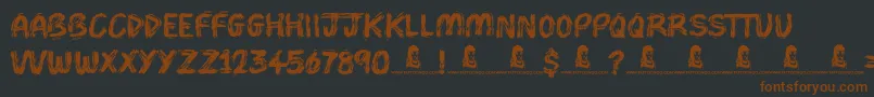 Weitere Informationen zur Brush Pains-Schriftart Brush Pains-Schriftart – Braune Schriften auf schwarzem Hintergrund