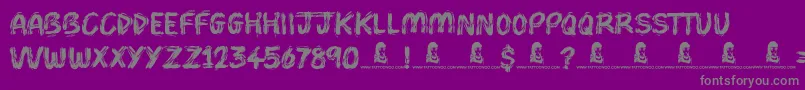 Brush Pains-fontti – harmaat kirjasimet violetilla taustalla