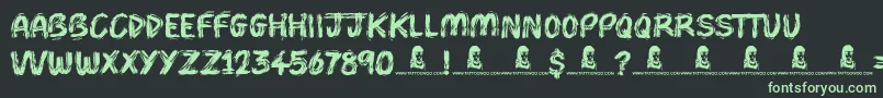 Fonte Brush Pains – fontes verdes em um fundo preto