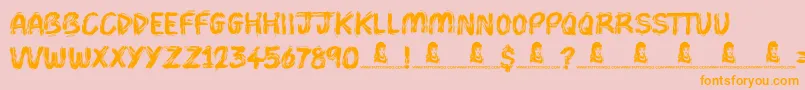 Brush Pains Font – Orange Fonts on Pink Background