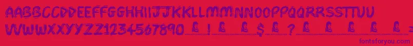 Brush Pains Font – Purple Fonts on Red Background