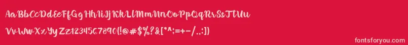 Brush Stroke Font – Pink Fonts on Red Background