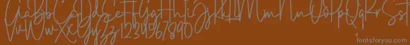 Więcej informacji o czcionce Brush Wayne Czcionka Brush Wayne – szare czcionki na brązowym tle