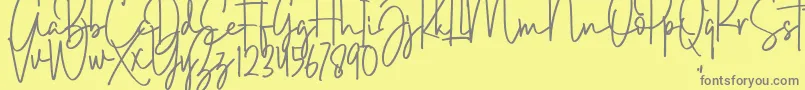 Brush Wayne Font – Gray Fonts on Yellow Background