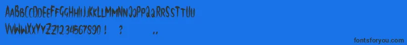 フォントbrush – 黒い文字の青い背景