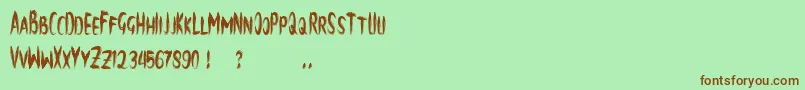 brush Font – Brown Fonts on Green Background