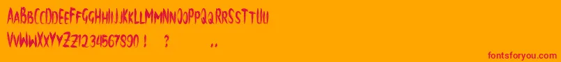 フォントbrush – オレンジの背景に赤い文字