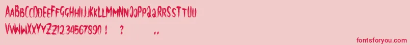brush Font – Red Fonts on Pink Background