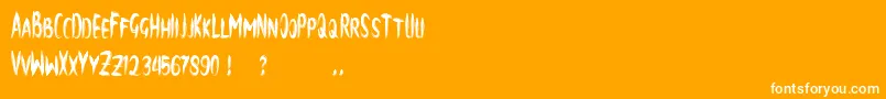 brush Font – White Fonts on Orange Background