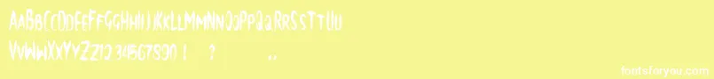 brush Font – White Fonts on Yellow Background