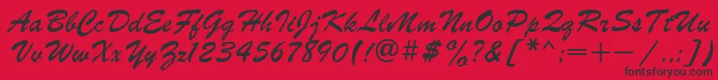 Fonte brush – fontes pretas em um fundo vermelho