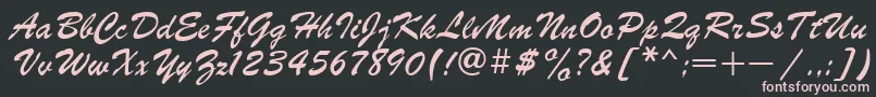 brush Font – Pink Fonts on Black Background