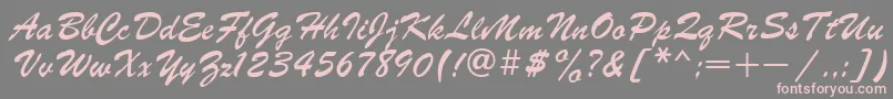 brush Font – Pink Fonts on Gray Background