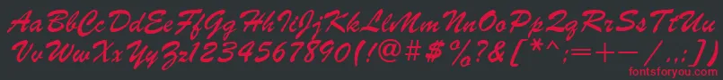 brush Font – Red Fonts on Black Background
