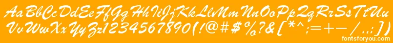 brush Font – White Fonts on Orange Background