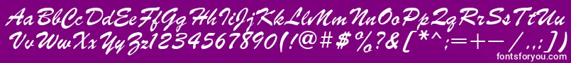 brush Font – White Fonts on Purple Background