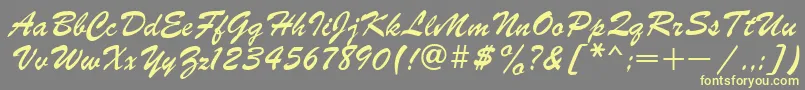 brush Font – Yellow Fonts on Gray Background