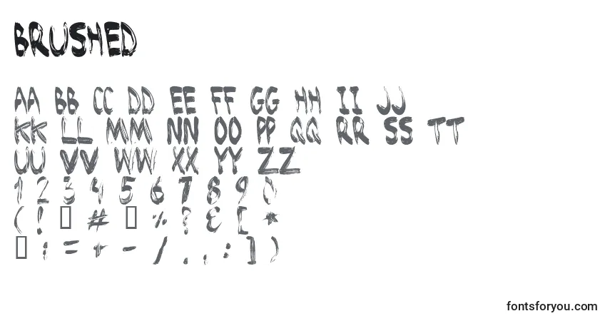 Schriftart BRUSHED (122297) – Alphabet, Zahlen, spezielle Symbole