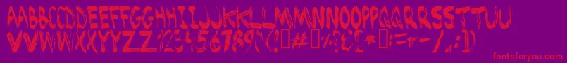 More about BRUSHED Font BRUSHED Font – Red Fonts on Purple Background