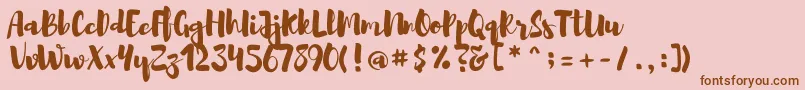 Czcionka Brusher – brązowe czcionki na różowym tle