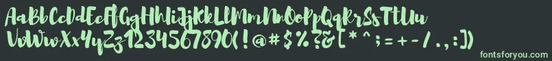 フォントBrusher – 黒い背景に緑の文字