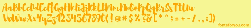 Brusher Font – Orange Fonts on Yellow Background