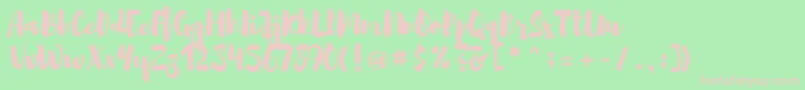 Brusher Font – Pink Fonts on Green Background