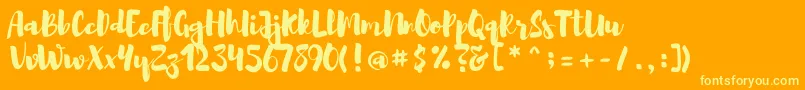 Brusher Font – Yellow Fonts on Orange Background