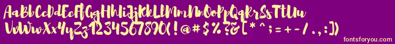 Brusher Font – Yellow Fonts on Purple Background