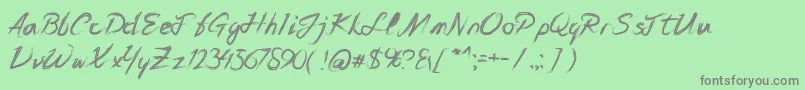 Brushers Hands Font – Gray Fonts on Green Background