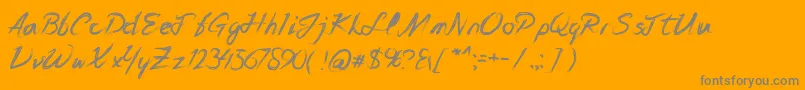 Brushers Hands-Schriftart – Graue Schriften auf orangefarbenem Hintergrund