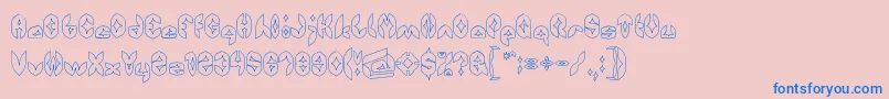 AirplaneHollow-Schriftart – Blaue Schriften auf rosa Hintergrund