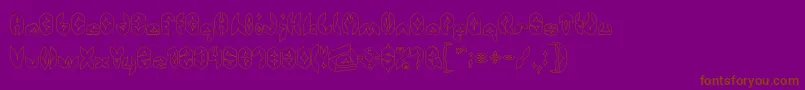 AirplaneHollow Font – Brown Fonts on Purple Background