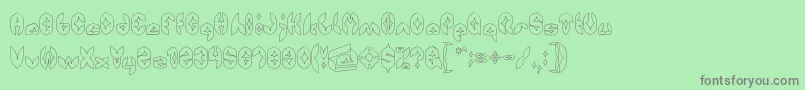 フォントAirplaneHollow – 緑の背景に灰色の文字
