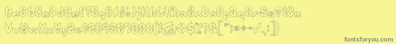 fuente AirplaneHollow – Fuentes Grises Sobre Fondo Amarillo