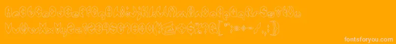 AirplaneHollow-Schriftart – Rosa Schriften auf orangefarbenem Hintergrund