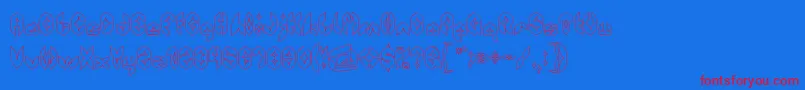 AirplaneHollow Font – Red Fonts on Blue Background