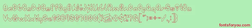 AirplaneHollow Font – Red Fonts on Green Background
