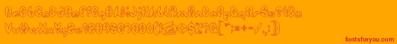 AirplaneHollow Font – Red Fonts on Orange Background