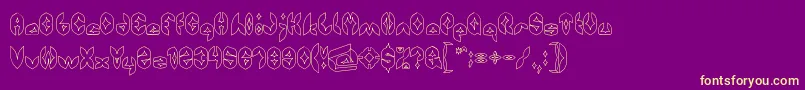 AirplaneHollow Font – Yellow Fonts on Purple Background