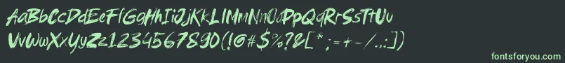 Fonte Brushield italic – fontes verdes em um fundo preto