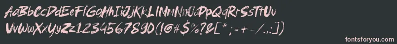 Czcionka Brushield italic – różowe czcionki na czarnym tle