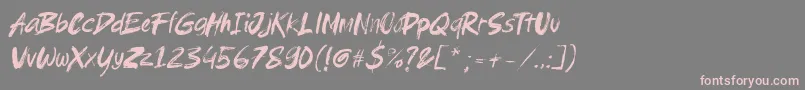 Brushield italic Font – Pink Fonts on Gray Background