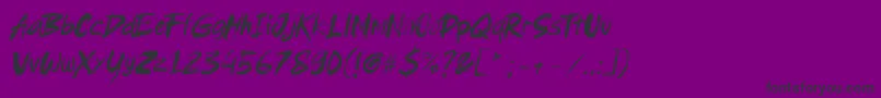 Brushield italic-Schriftart – Schwarze Schriften auf violettem Hintergrund