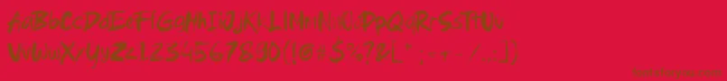Brushield Font – Brown Fonts on Red Background