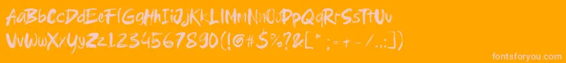 Brushield Font – Pink Fonts on Orange Background