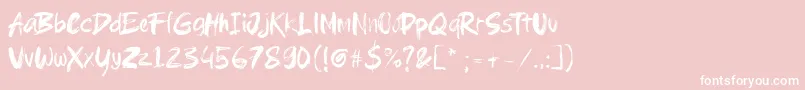 Brushield Font – White Fonts on Pink Background