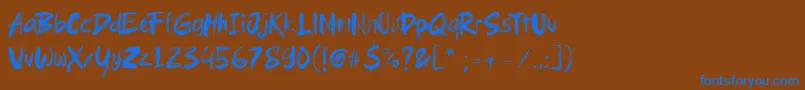Brushield Font – Blue Fonts on Brown Background