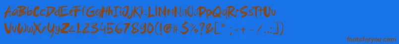Brushield Font – Brown Fonts on Blue Background