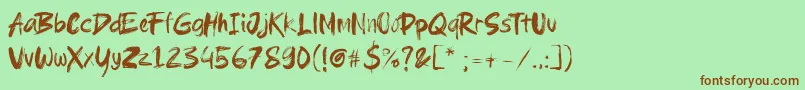 Brushield Font – Brown Fonts on Green Background